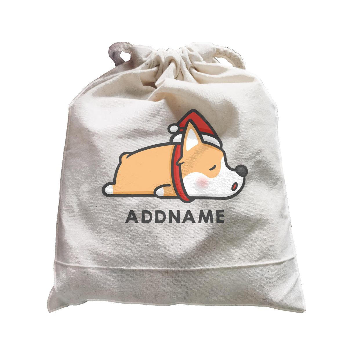 Xmas Cute Sleeping Corgi Addname Accessories Satchel