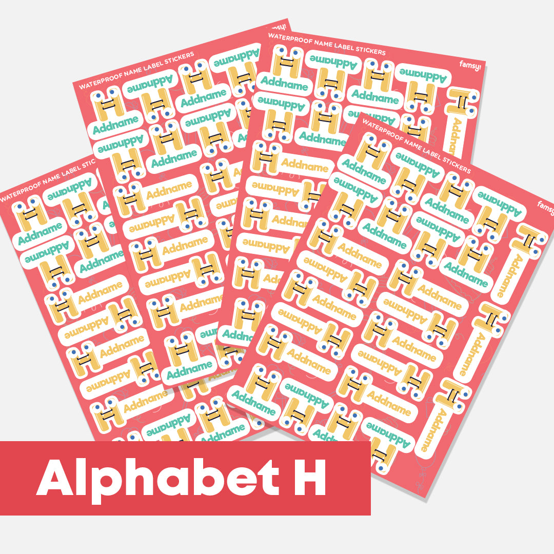Cute Monster Alphabet Waterproof Name Label Stickers