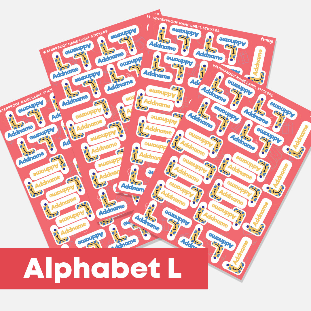 Cute Monster Alphabet Waterproof Name Label Stickers