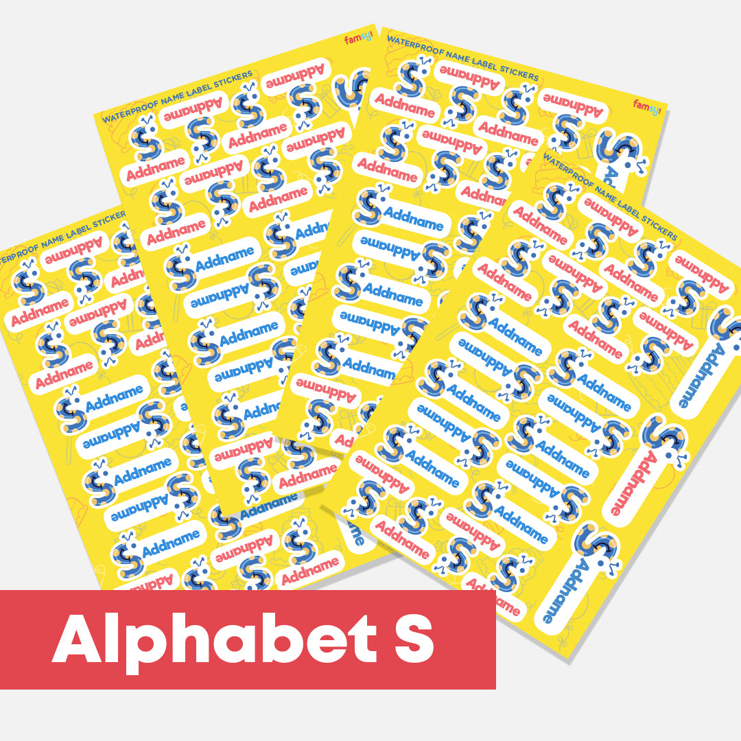 Cute Monster Alphabet Waterproof Name Label Stickers