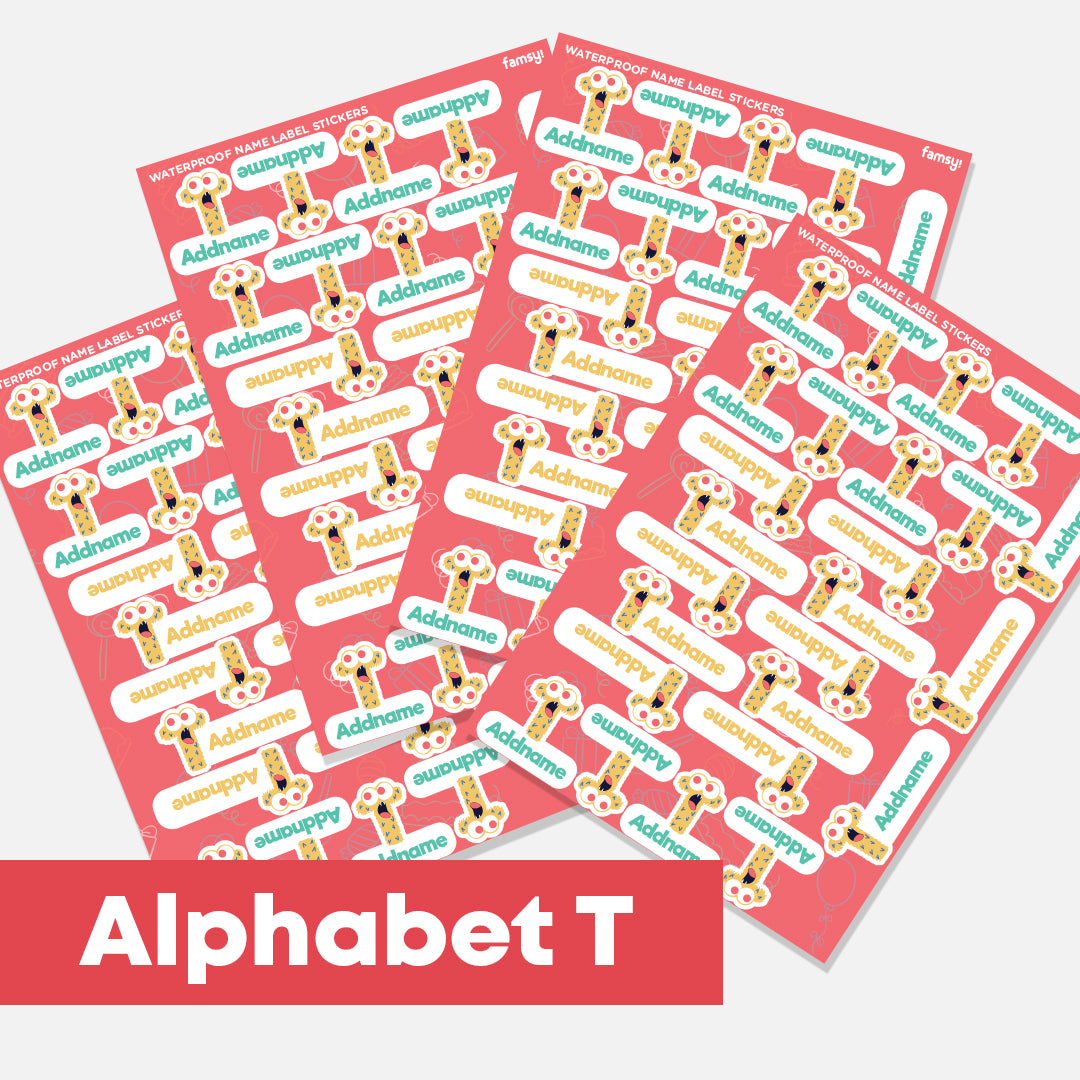 Cute Monster Alphabet Waterproof Name Label Stickers