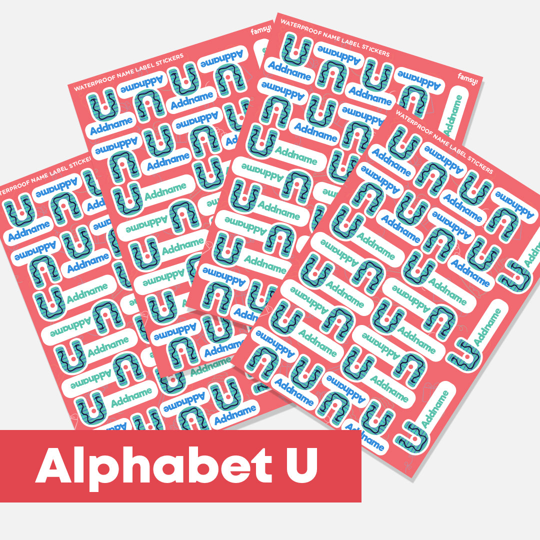 Cute Monster Alphabet Waterproof Name Label Stickers