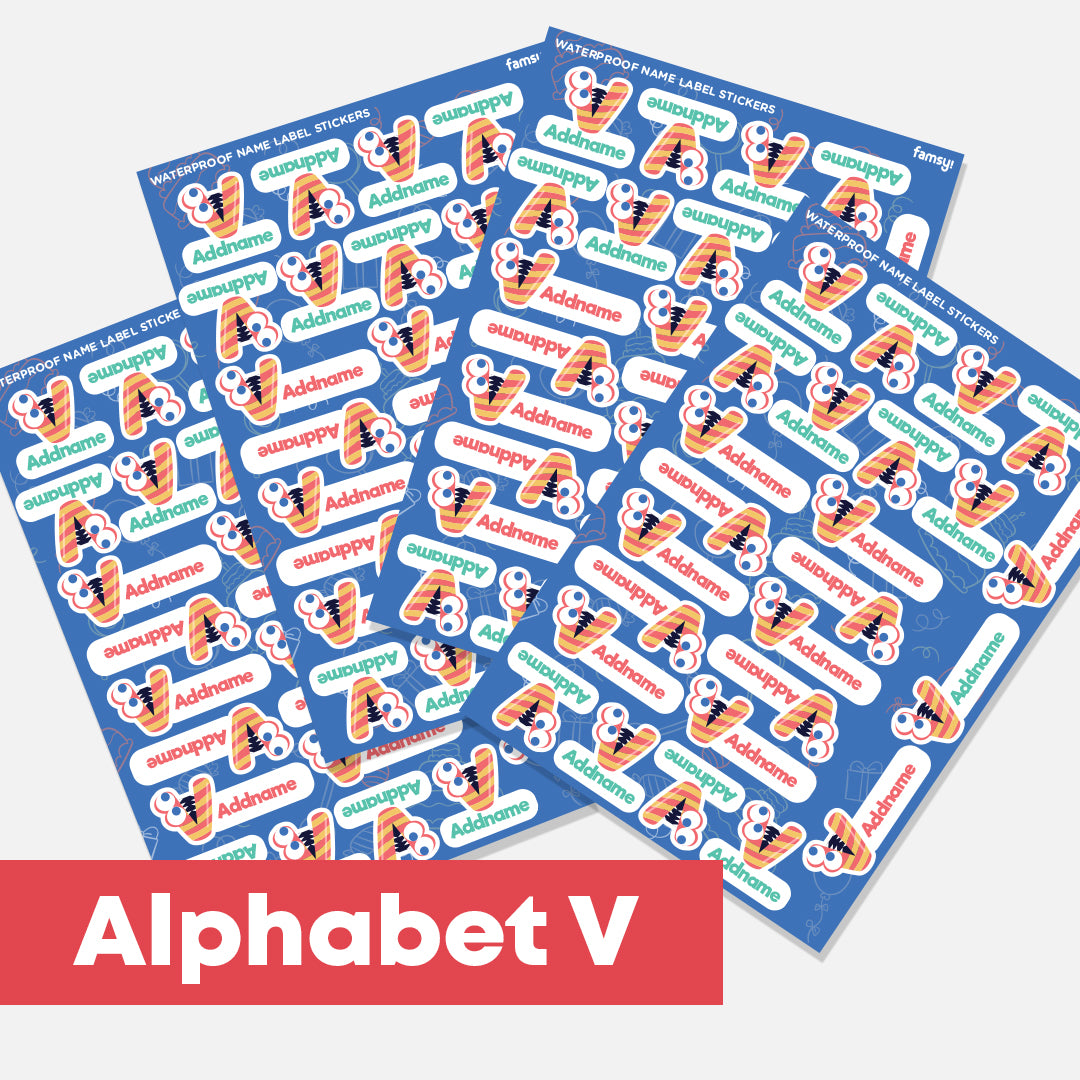 Cute Monster Alphabet Waterproof Name Label Stickers