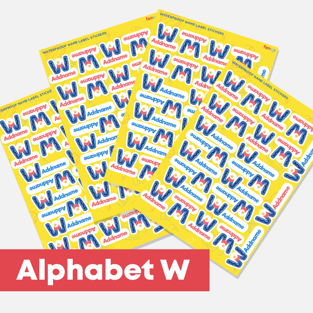 Cute Monster Alphabet Waterproof Name Label Stickers