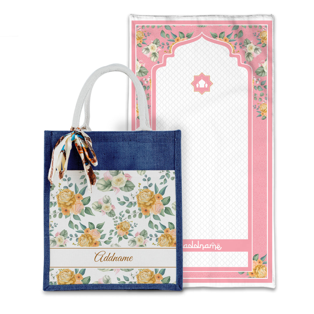 Laura Honey Sejadah with Matching Colourful Jute Bag