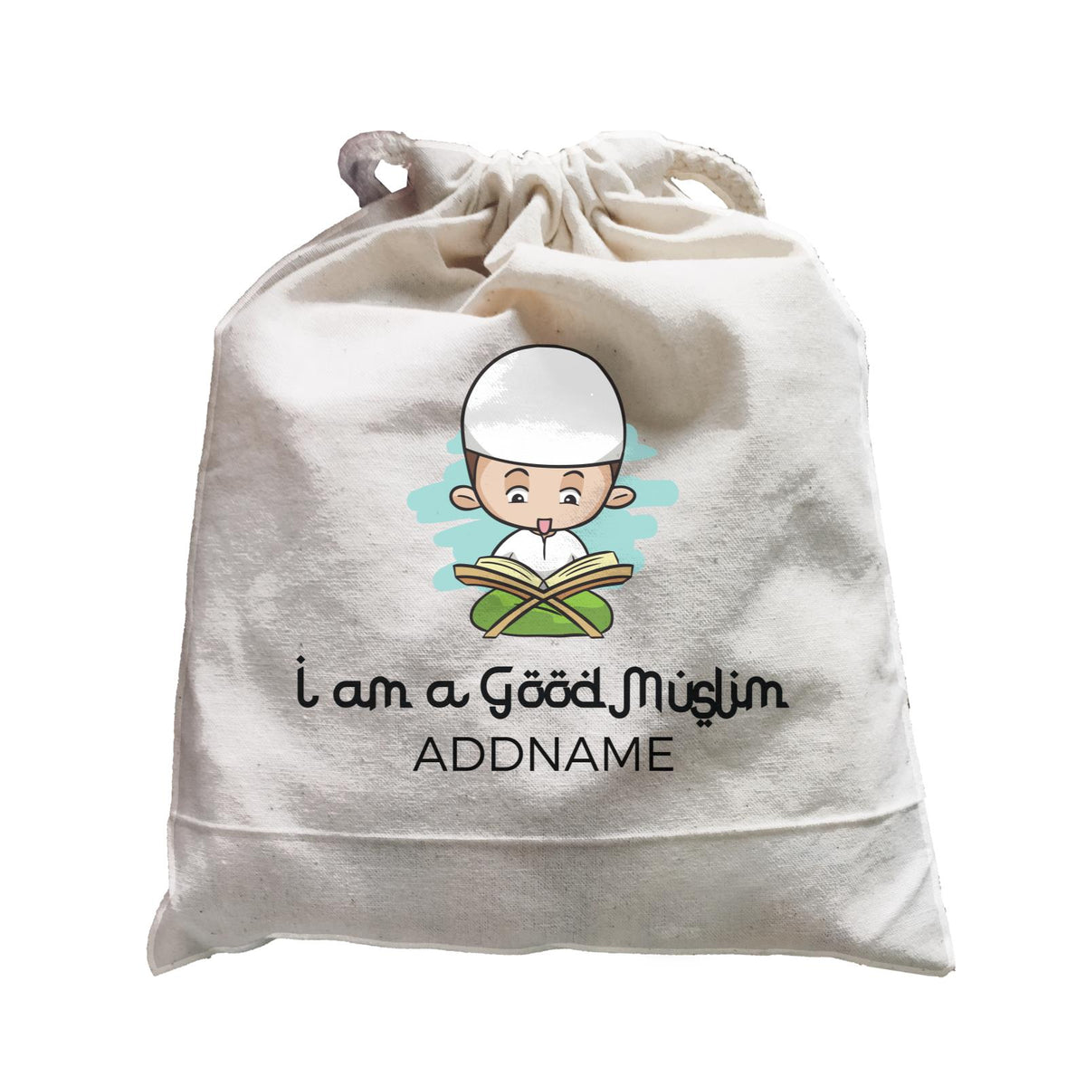 I Am a Good Muslim Man Reading Addname Satchel