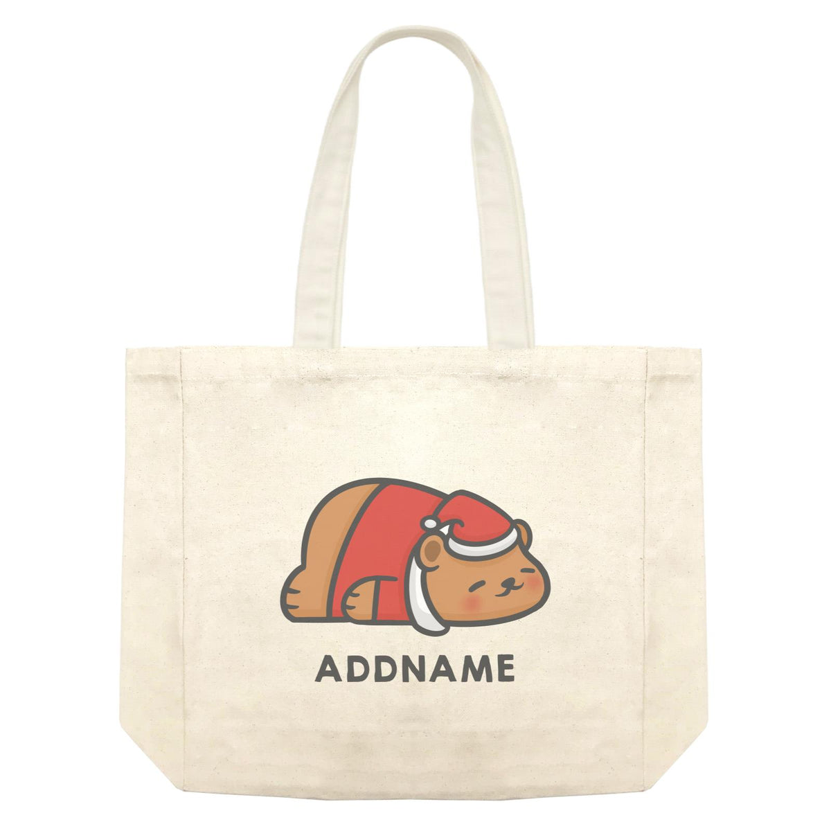 Xmas Cute Sleeping Bear Addname Accessories Shopping Bag