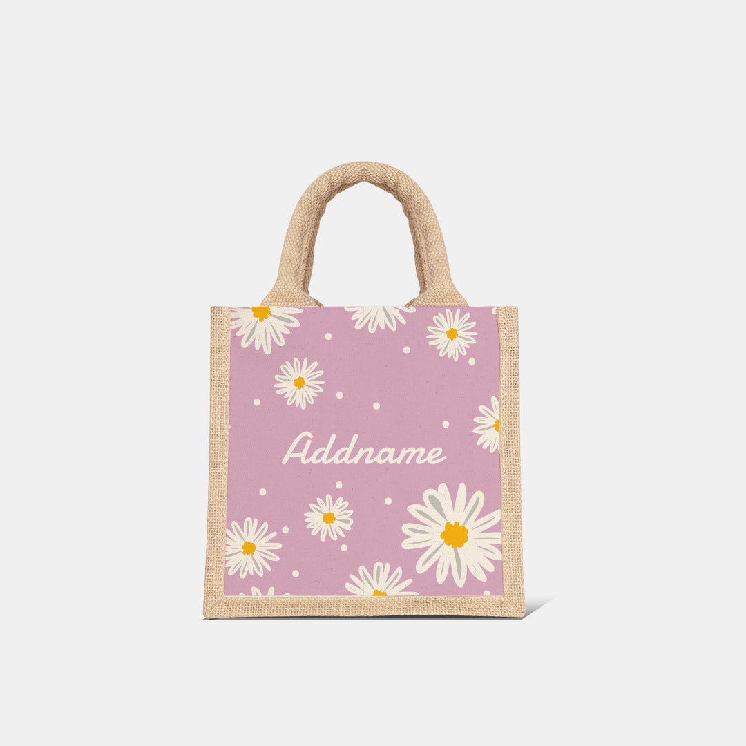 Daisy Series Half Lining Lunch Bag - Blush Natural