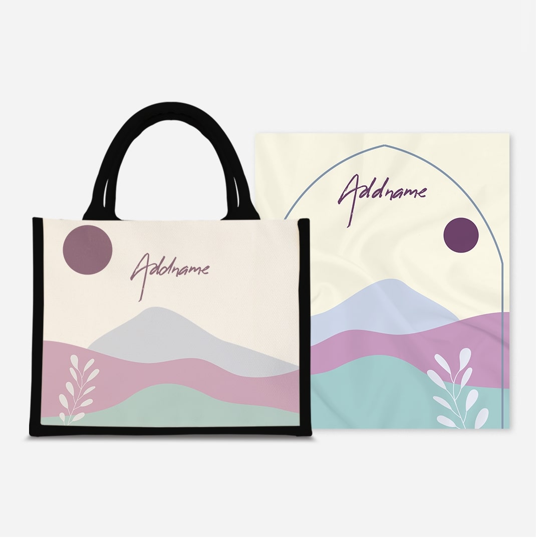 Kaira Series Prayer Mat with Half Lining Small Jute Bag-Adlina