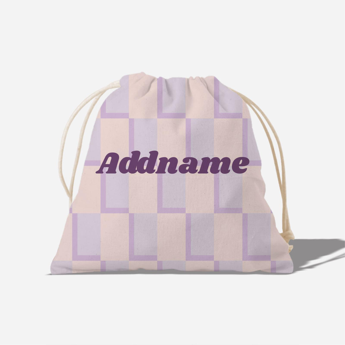 Checkered Series Full Print Satchel - Purple