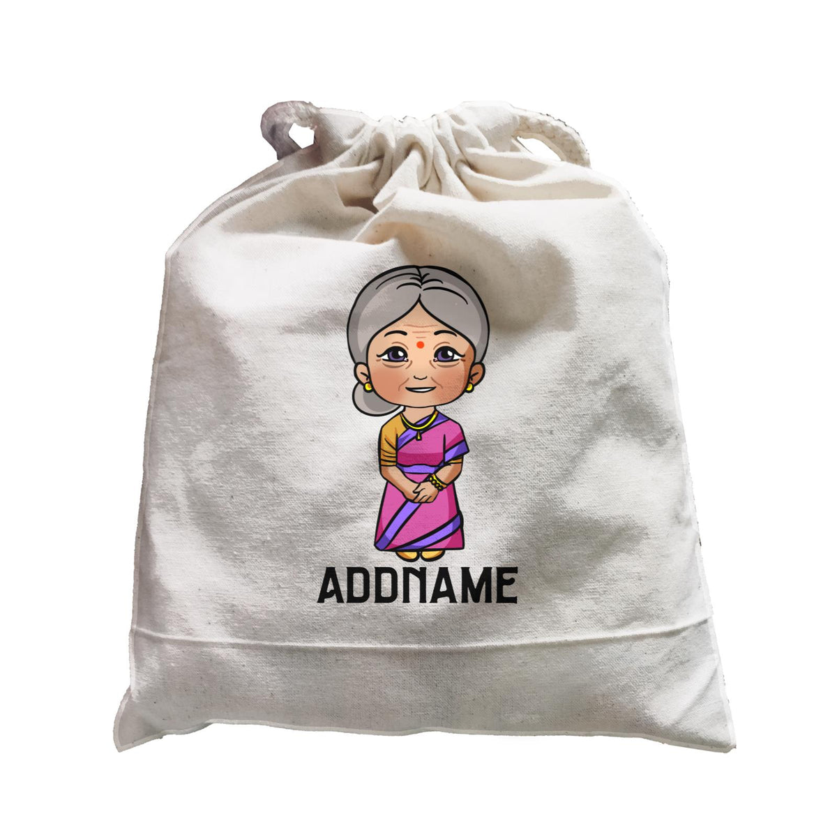 Deepavali Series Chibi Grandma Addname Satchel