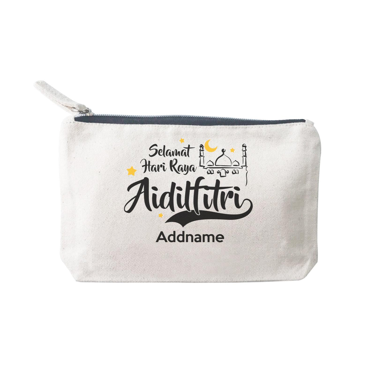 Raya Typography Doodle Mosque Selamat Hari Raya Aidilfitri Addname Mini Accessories Stationery Pouch 2