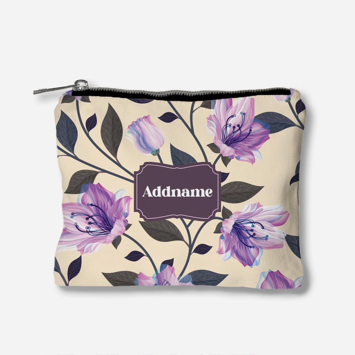Classic Kesuma Full Print Zipper Pouch - Mystic Purple