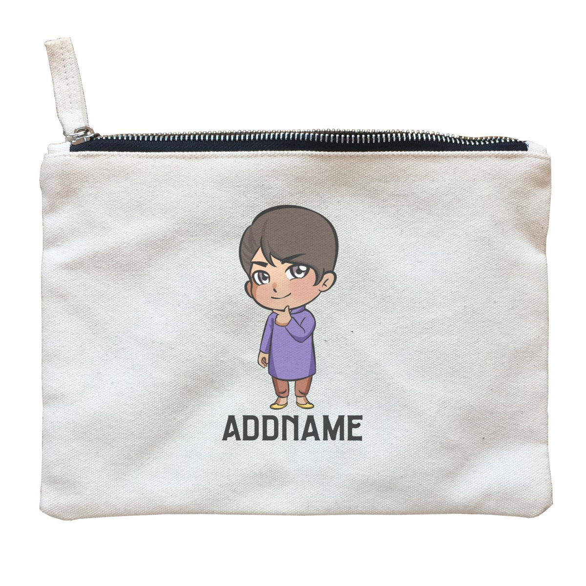Deepavali Series Chibi Little Boy Addname Zipper Pouch
