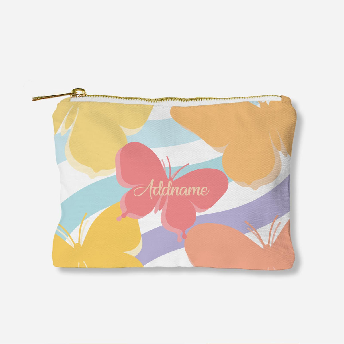 Butterfly Series Full Print Zipper Pouch - Yellow