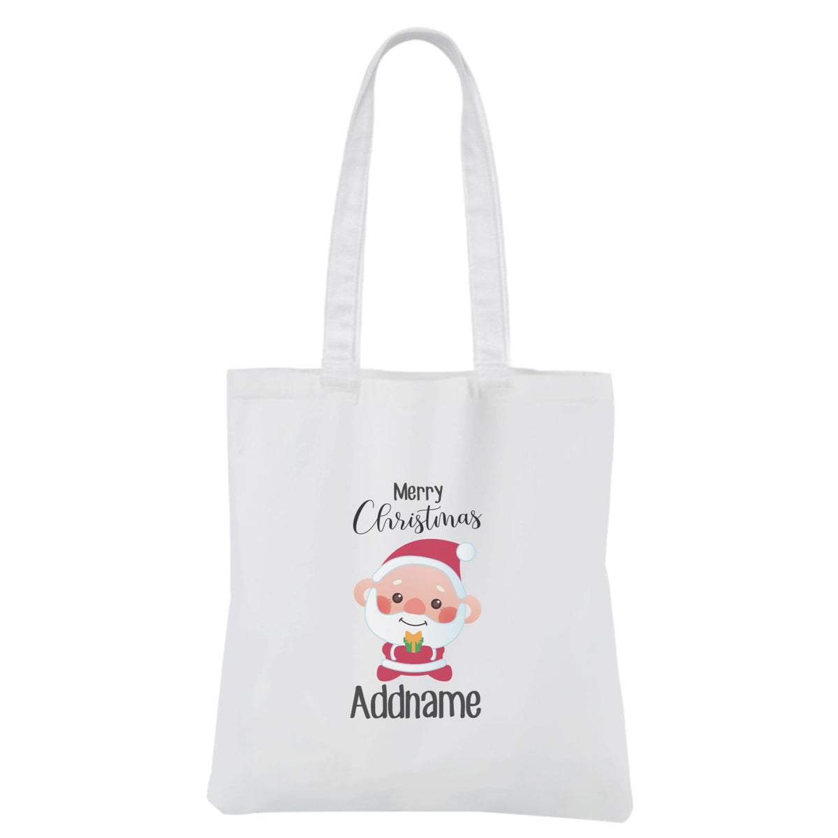 Christmas Cute Grandpa Santa Merry Christmas White Canvas Bag