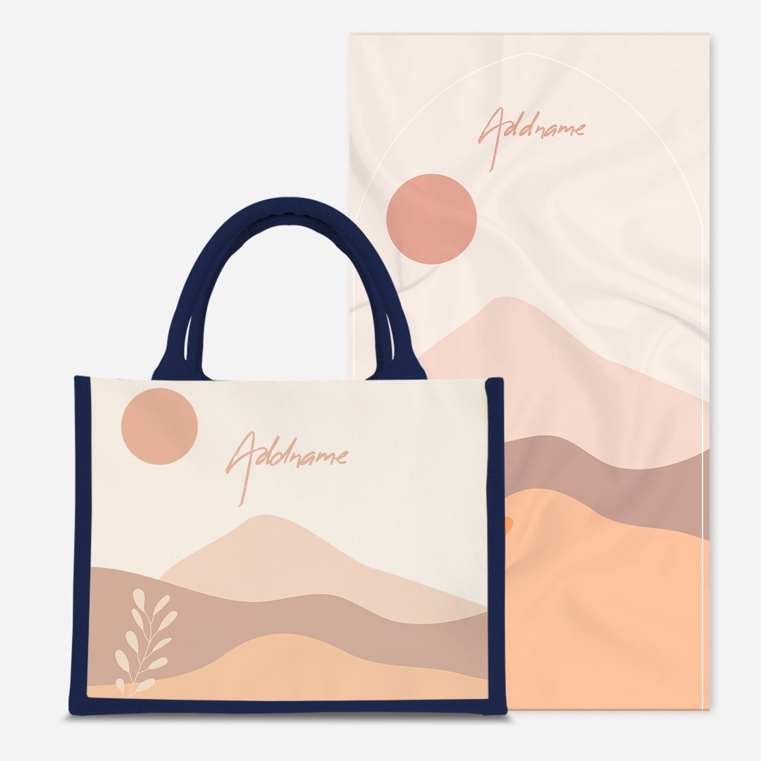 Kaira Series Prayer Mat with Half Lining Small Jute Bag-Afira