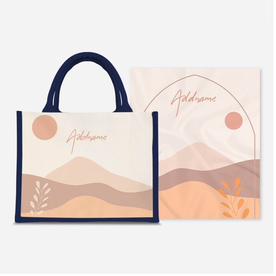 Kaira Series Prayer Mat with Half Lining Small Jute Bag-Afira