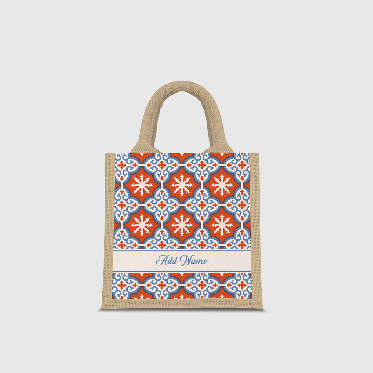 Moroccan Series Half Lining Lunch Bag - Cherqi Natural