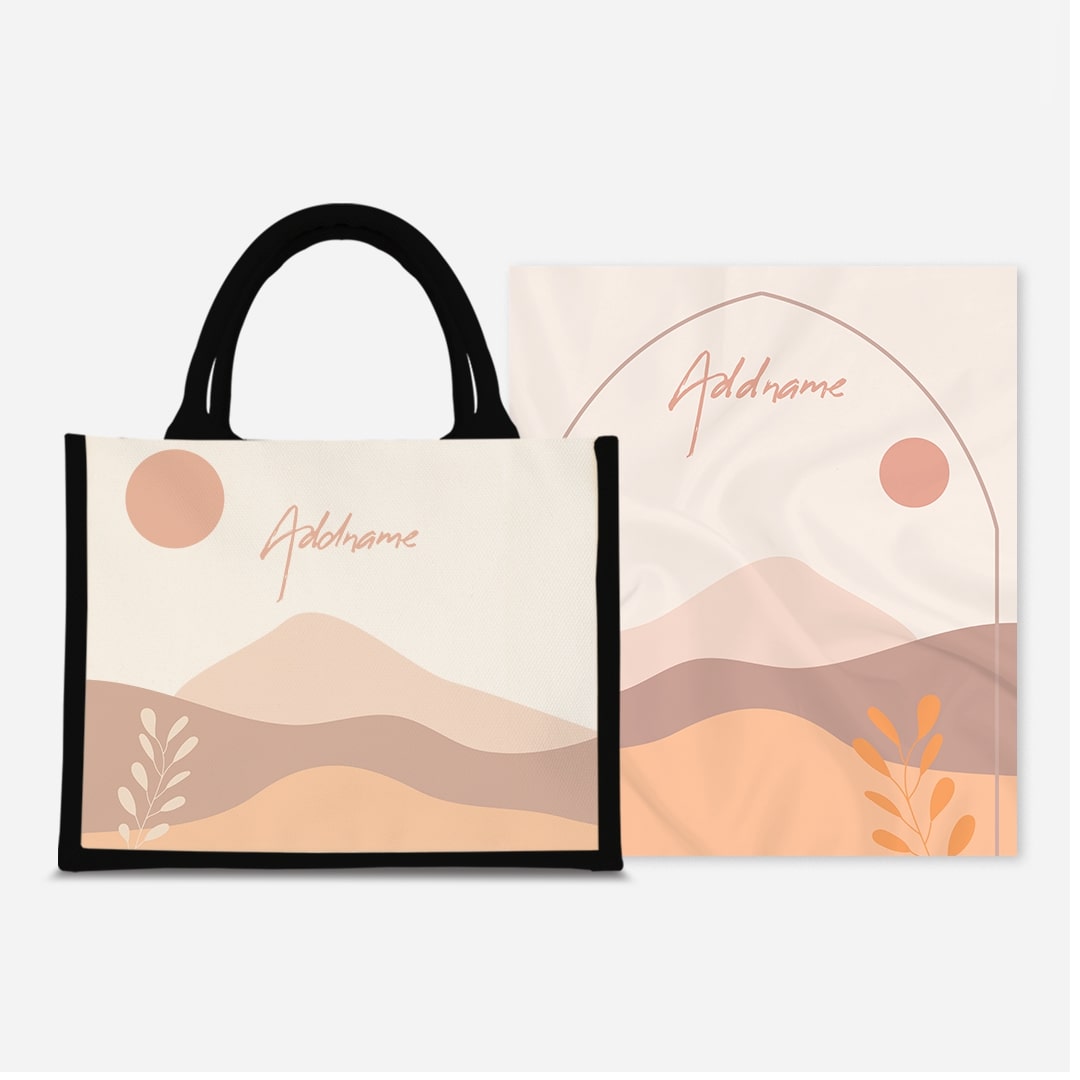 Kaira Series Prayer Mat with Half Lining Small Jute Bag-Afira