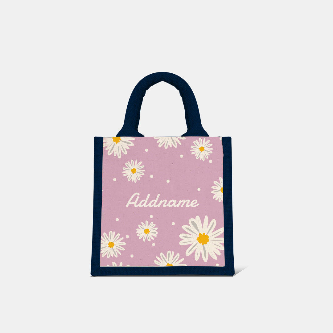 Daisy Series Half Lining Lunch Bag - Blush Navy