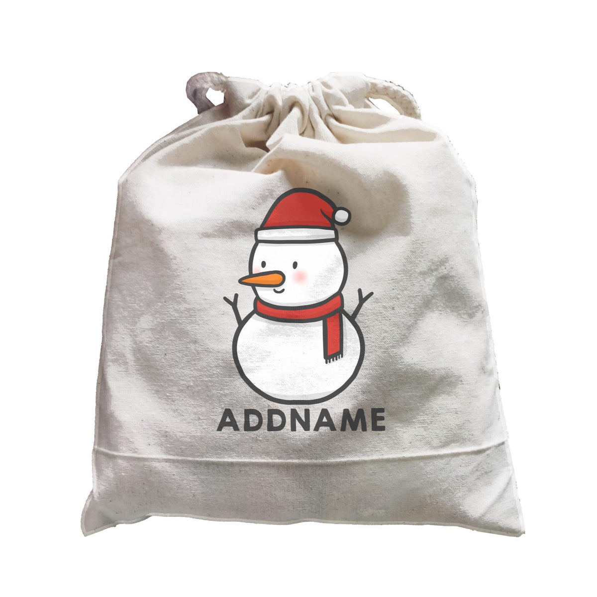 Xmas Cute Snowman Facing Left Addname Satchel