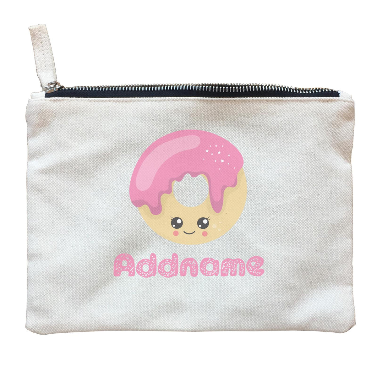 Magical Sweets Pink Donut Addname Zipper Pouch
