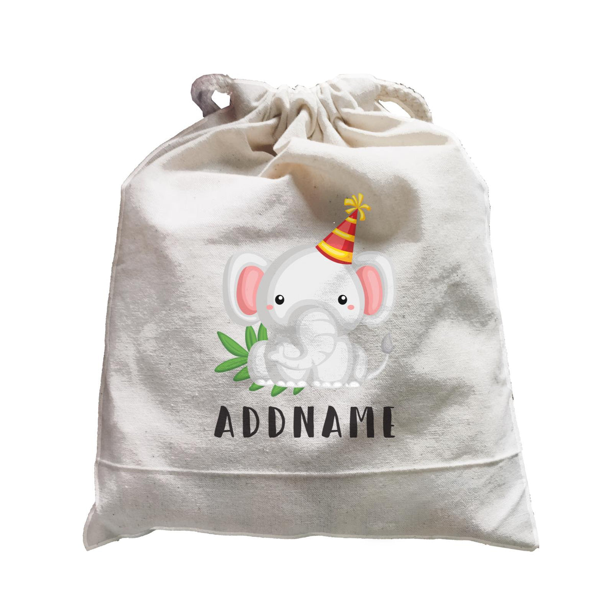 Birthday Safari Elephant Wearing Party Hat Addname Satchel