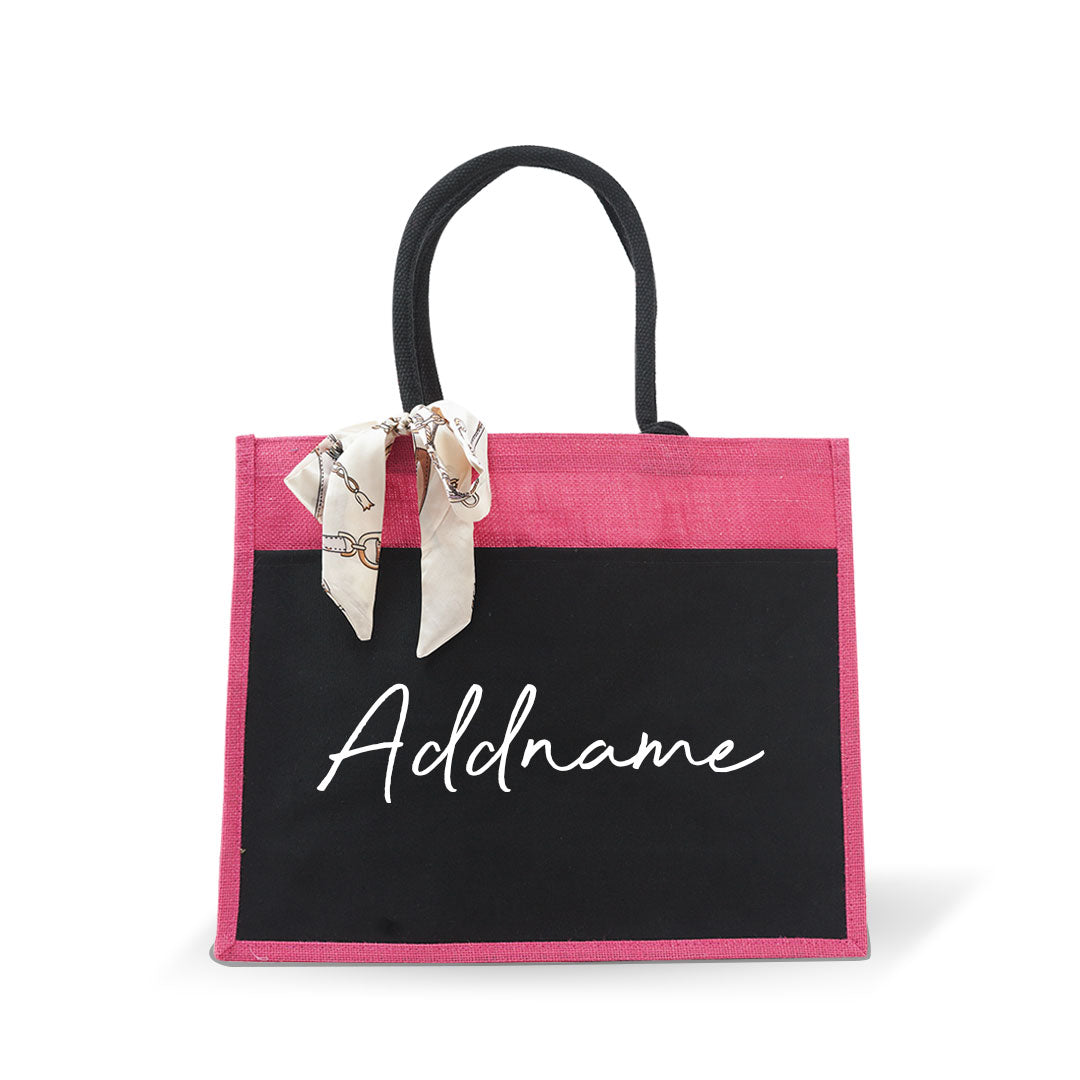 Black Pocket Jute Bag