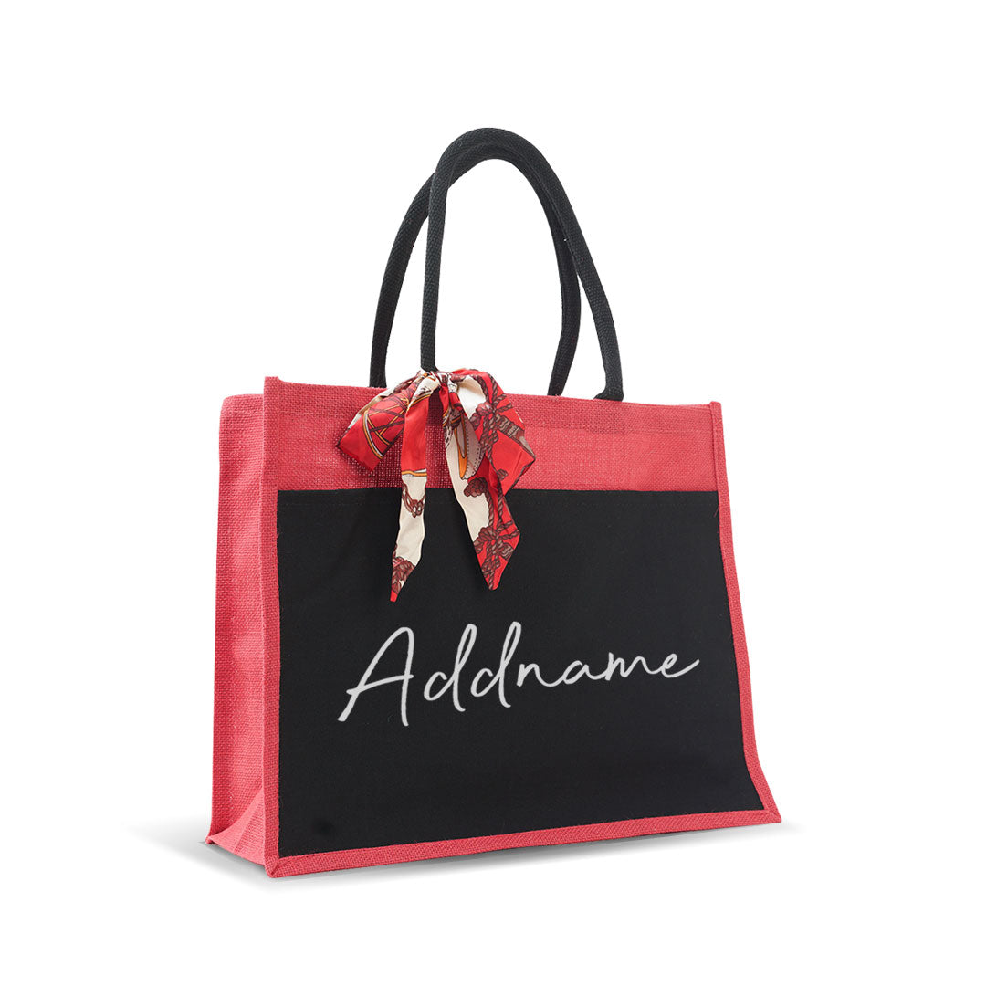 Black Pocket Jute Bag