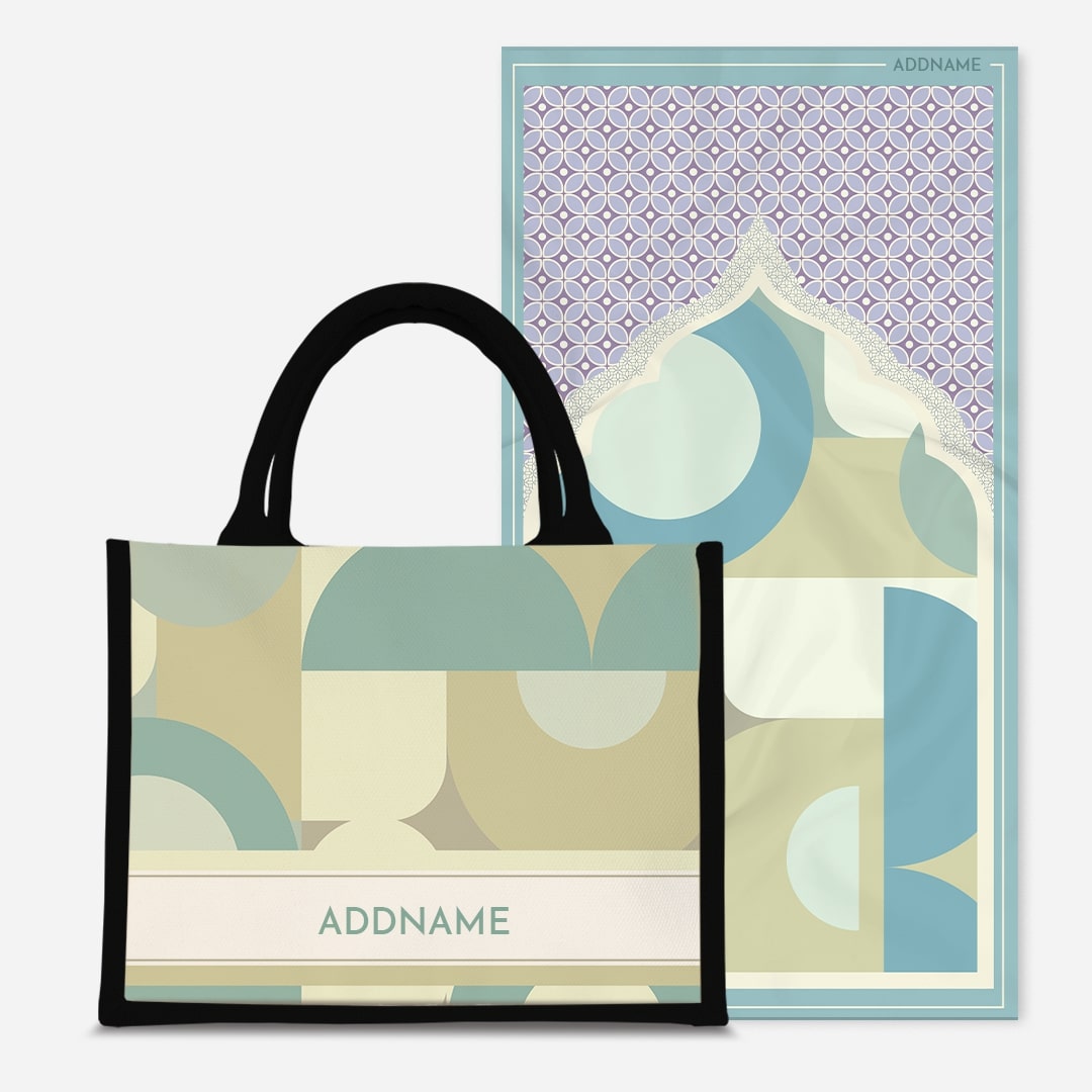 Ryn Series Prayer Mat with Half Lining Small Jute Bag-Pandan