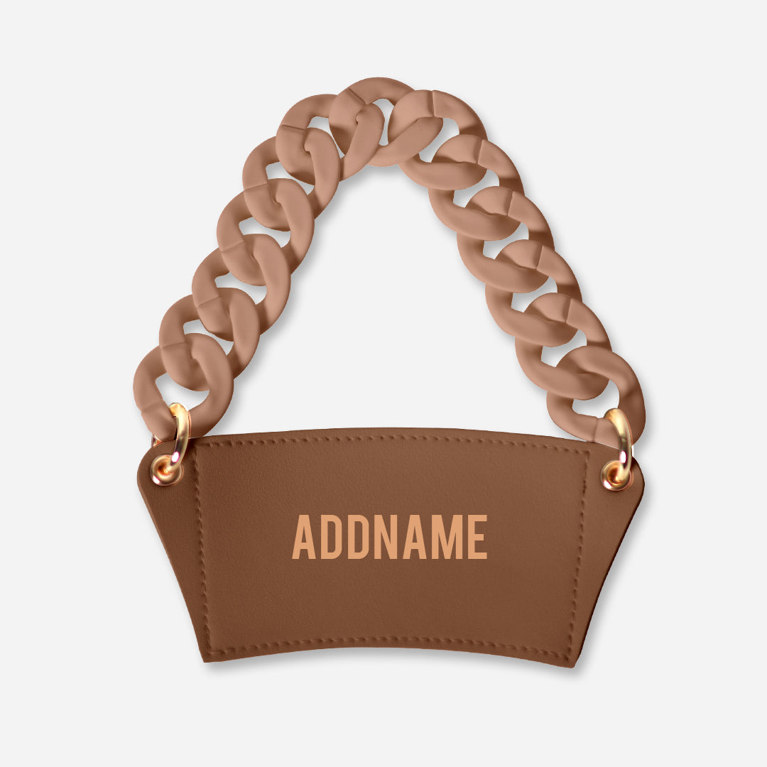 Stylish Cup Holder with Personalisation - Brown