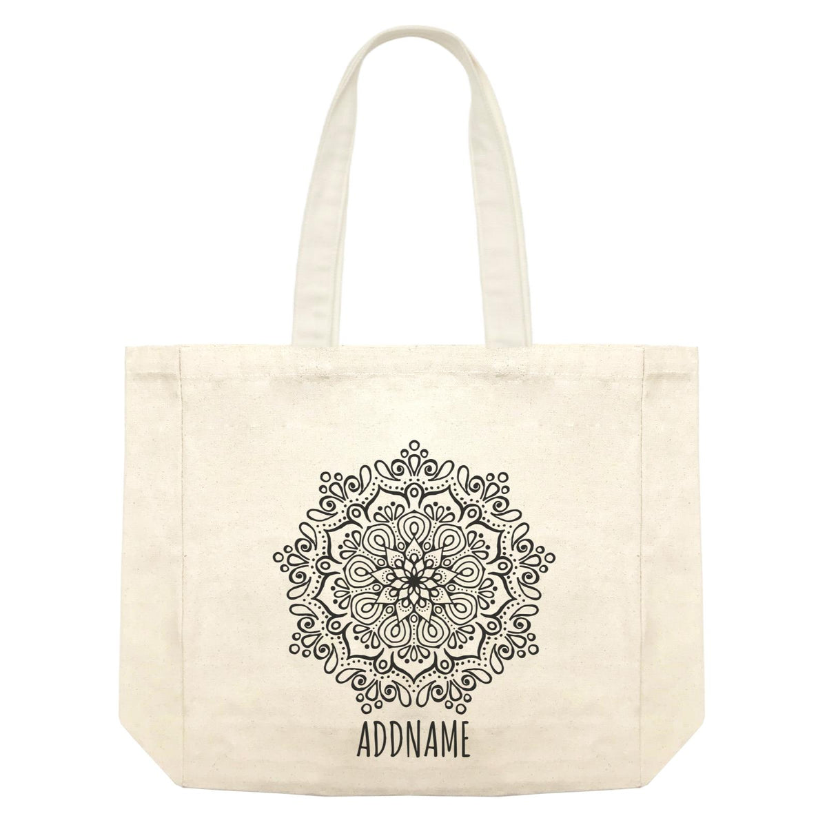 Monochrome Mandala 1 Addname Shopping Bag