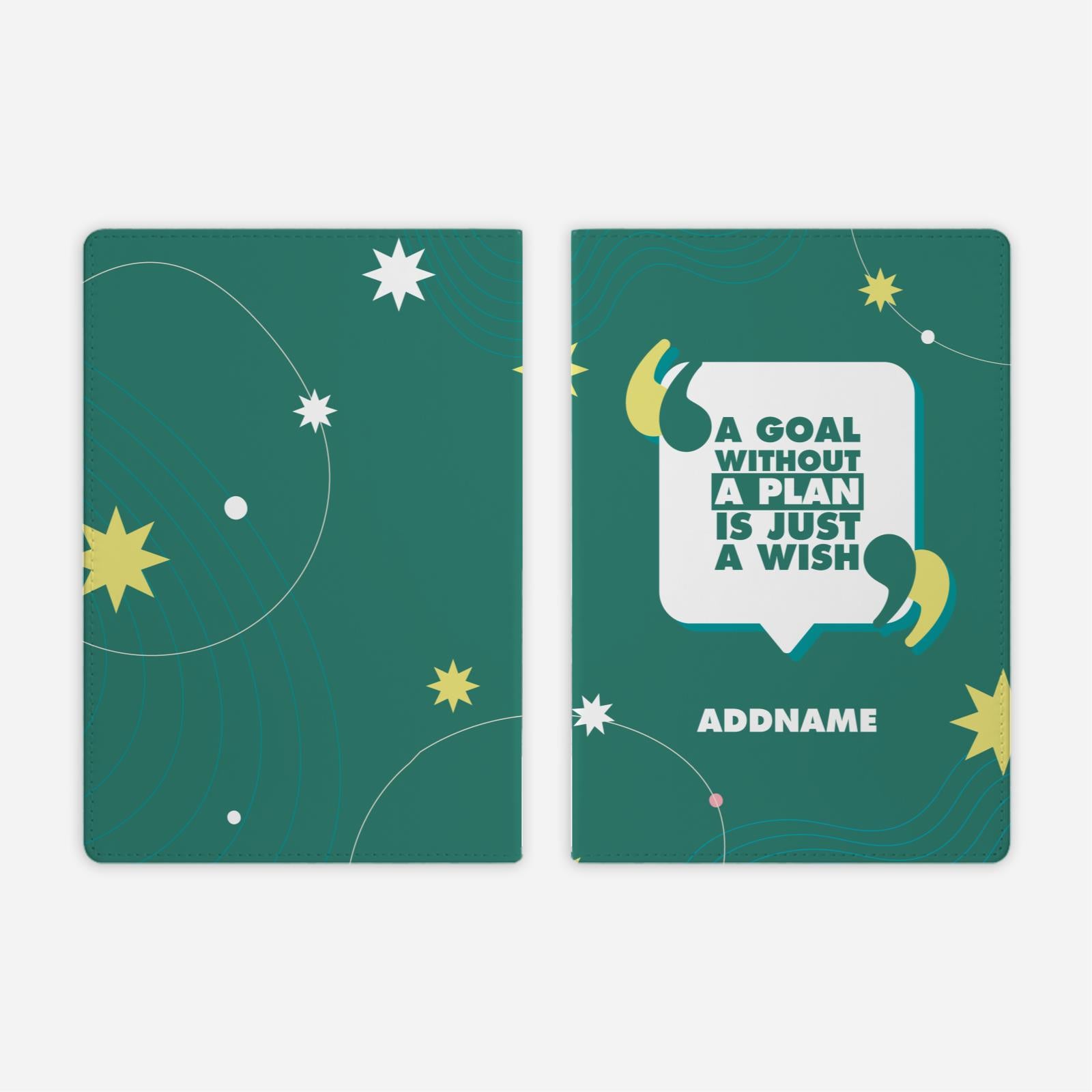 Be Confident Series Full Print Cover Notebook - A Goal Without a Plan Is Just A Wish - Green