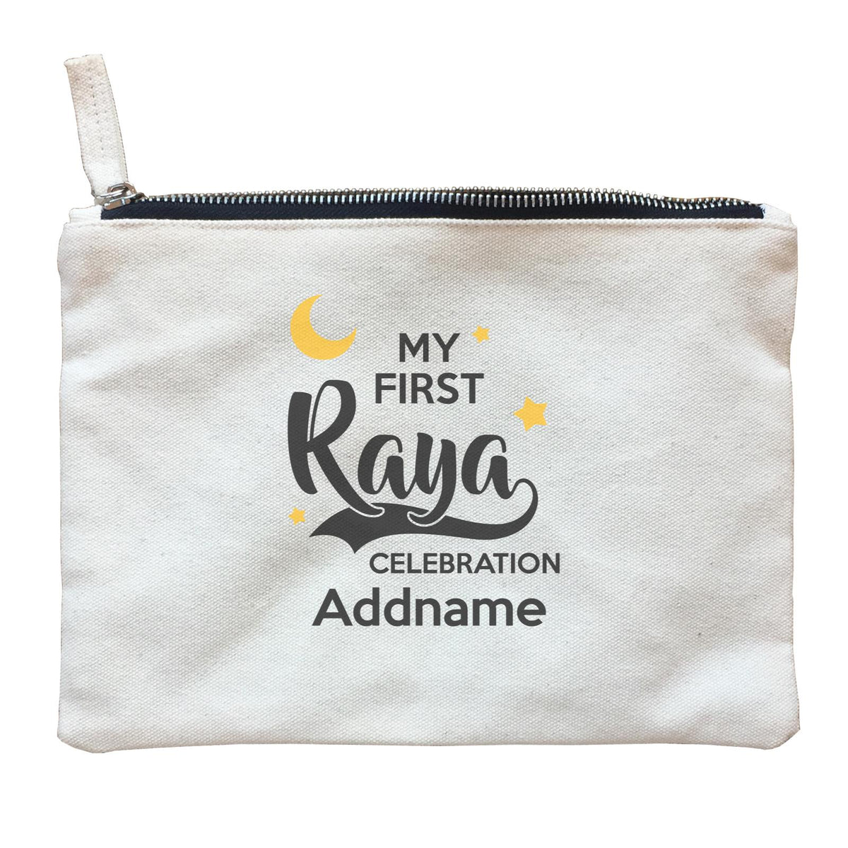 Raya Typography My First Raya Celebration Addname Zipper Pouch