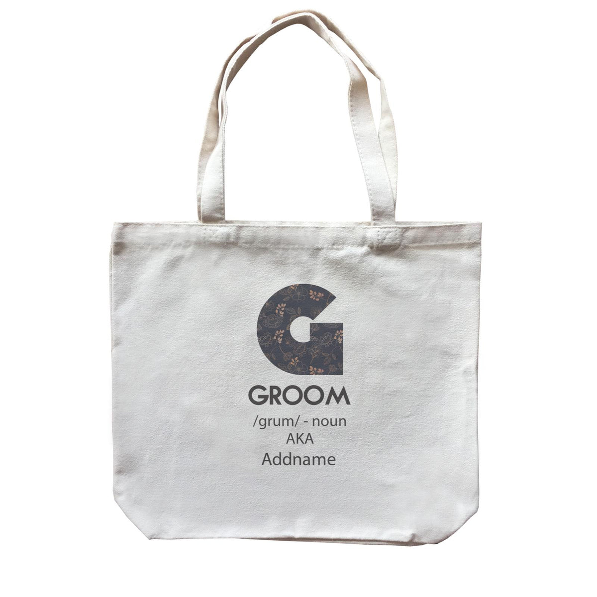 Wedding Troop Western G Floral Pattern Groom Addname Canvas Bag