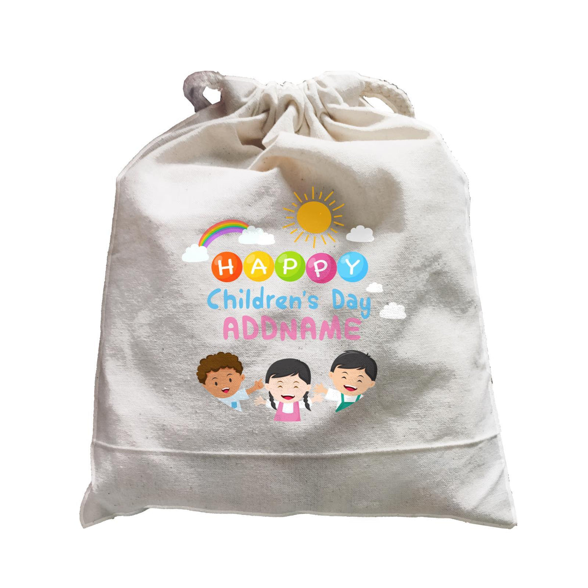 Children's Day Gift Series Happy Children's Day Three Children Addname Satchel