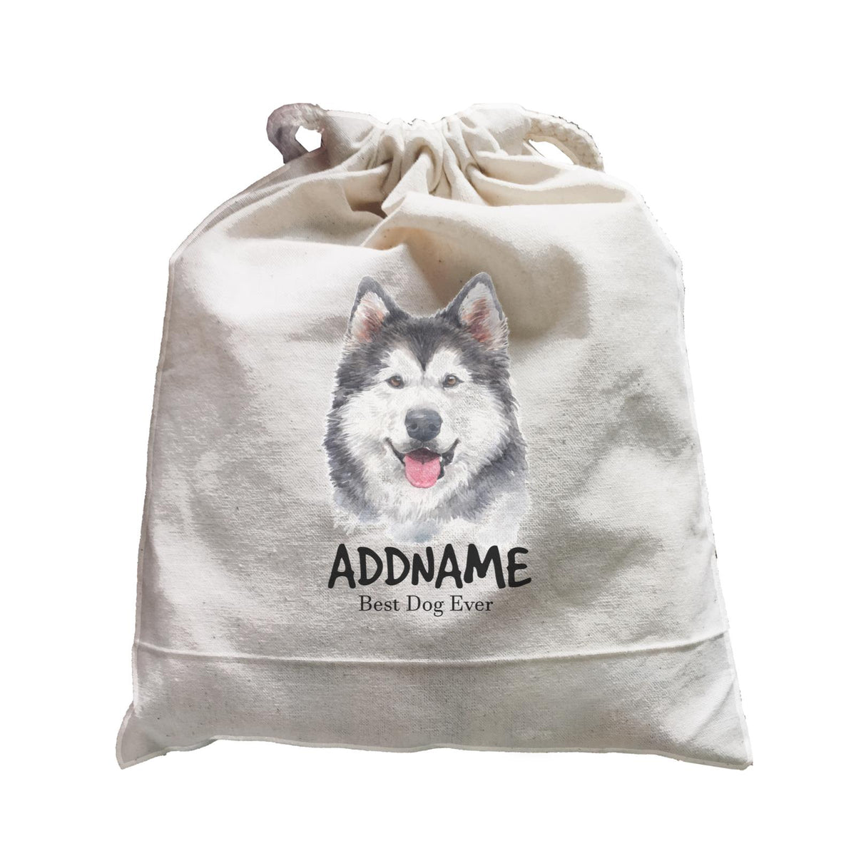 Watercolor Dog Siberian Husky Smile Best Dog Ever Addname Satchel