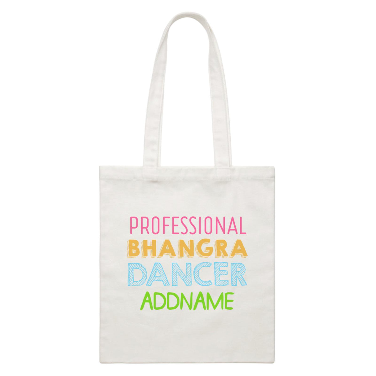 Professional Bhangra Dancer Addname White Canvas Bag