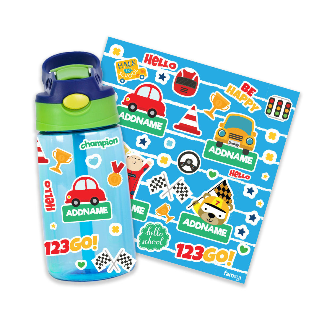 Cute Cars Blue Kiddies Bottle