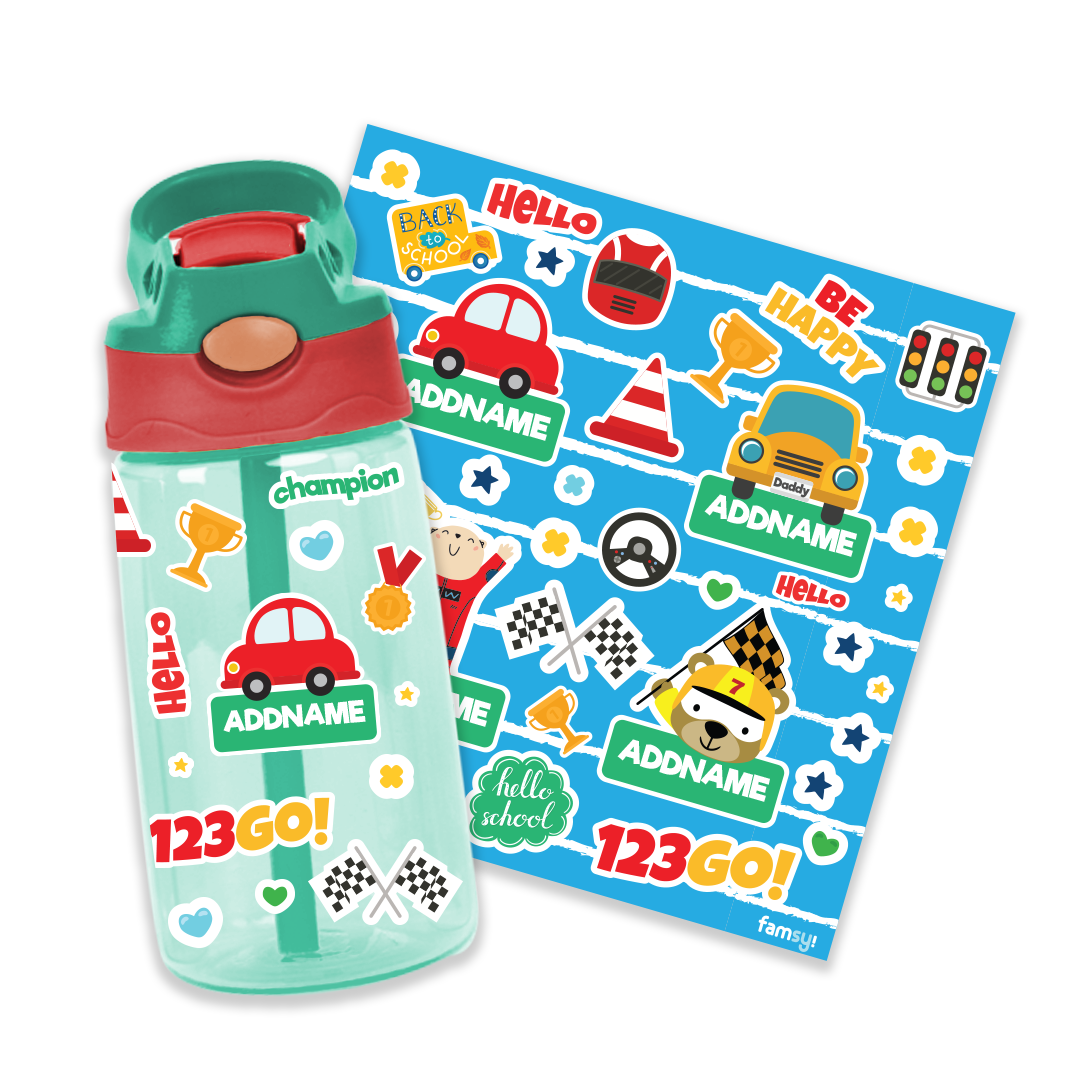Cute Cars Emerald Green Kiddies Bottle