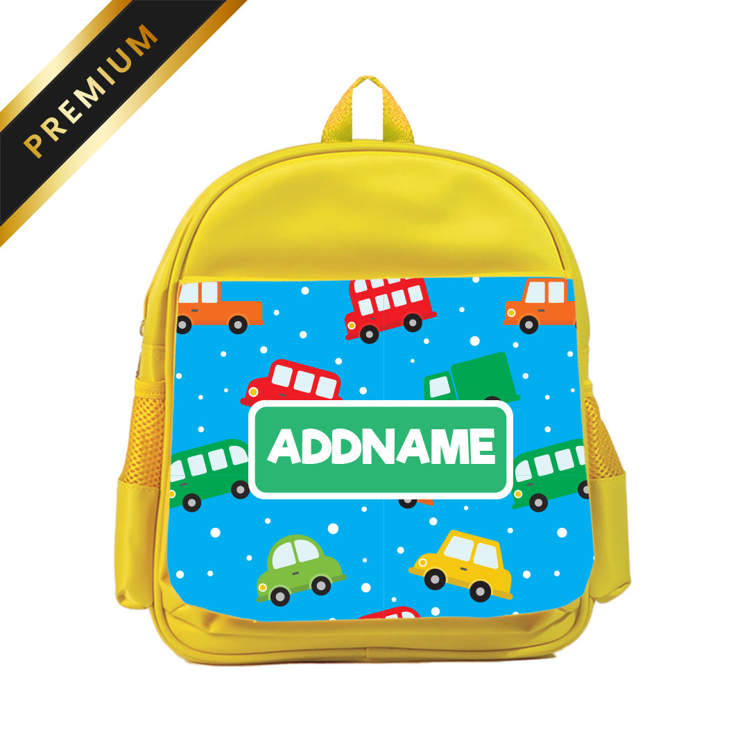 Cute Cars Yellow Premium Kiddies Bag