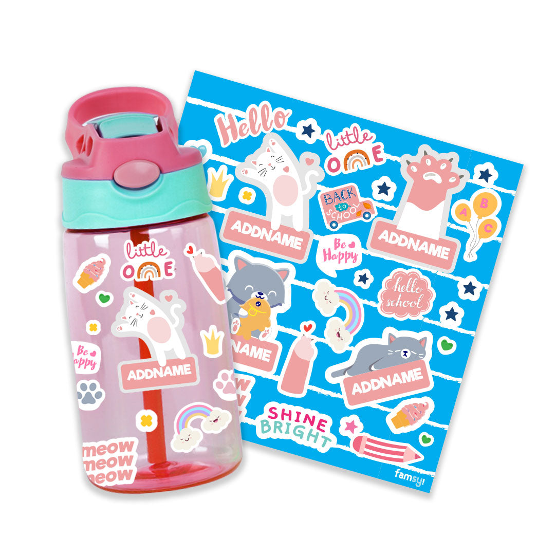Cute Cat Pink Kiddies Bottle