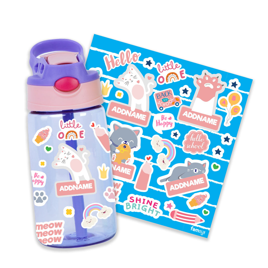 Cute Cat Purple Kiddies Bottle