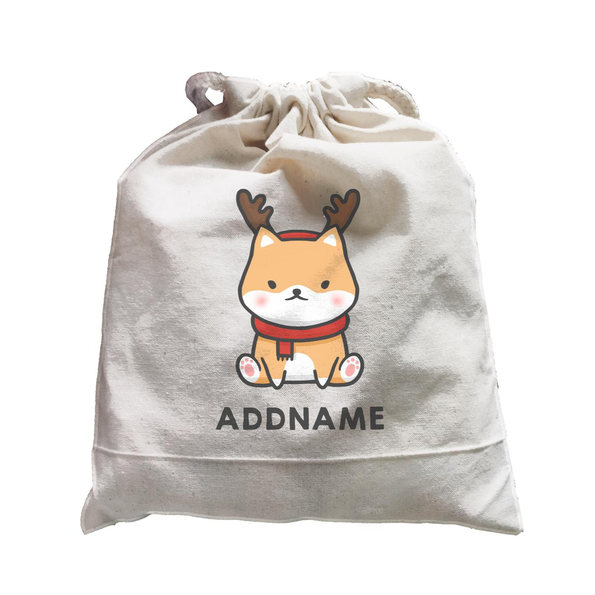 Xmas Cute Shiba Inu Sitting Addname Satchel