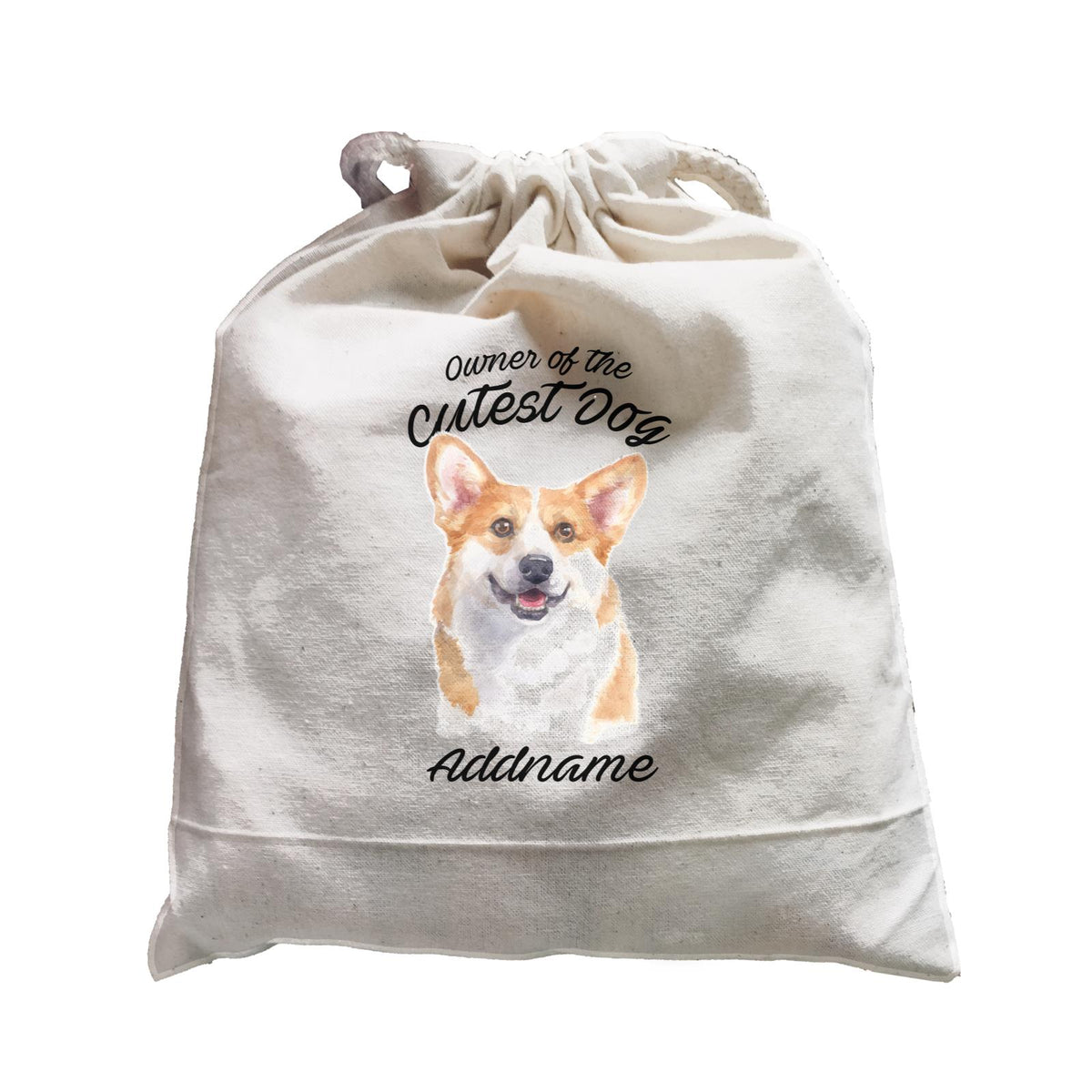 Watercolor Dog Owner Of The Cutest Dog Welsh Corgi Smile Addname Satchel