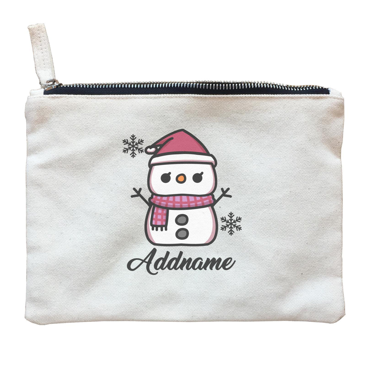 Xmas Little Girl Snowman Zipper Pouch