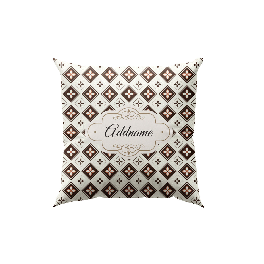 Floret Brown Full Print Cushion Cover with Inner Cushion