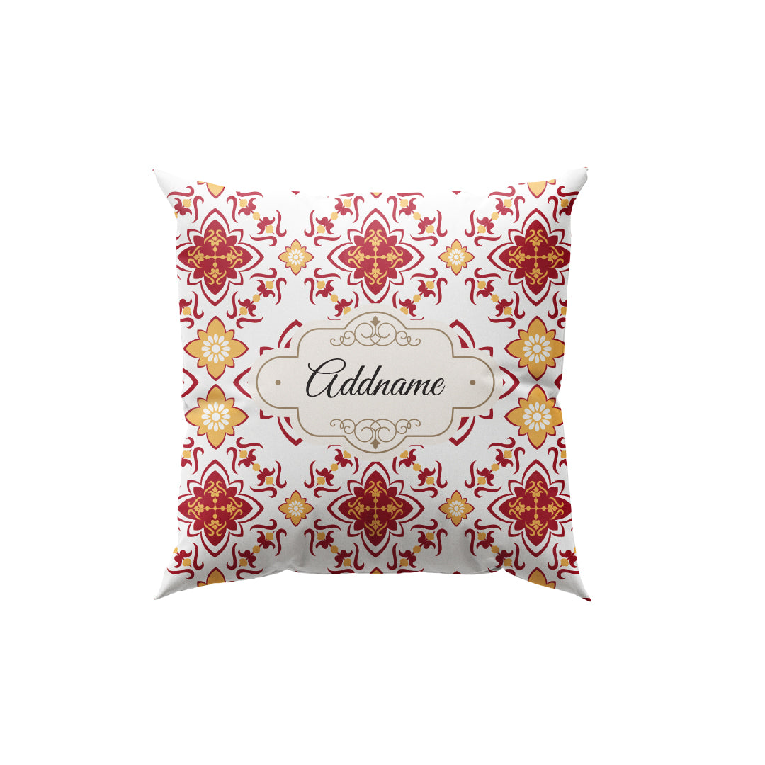 Scarlet Red Mosaic Full Print Cushion Cover with Inner Cushion