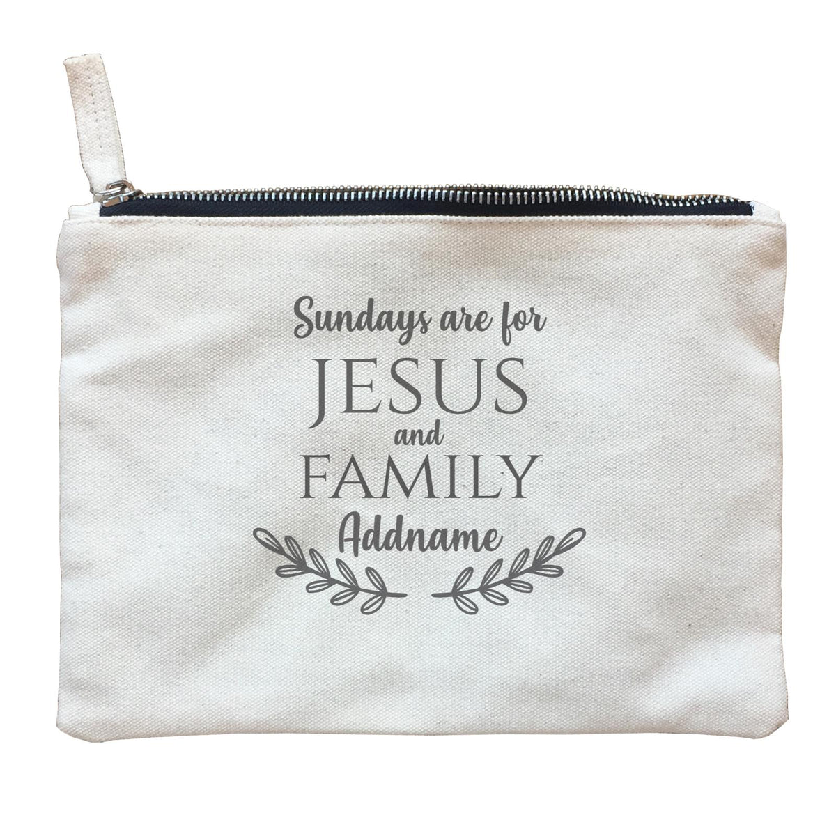 Christian Series Sundays Are For Jesus And Family Addname Zipper Pouch